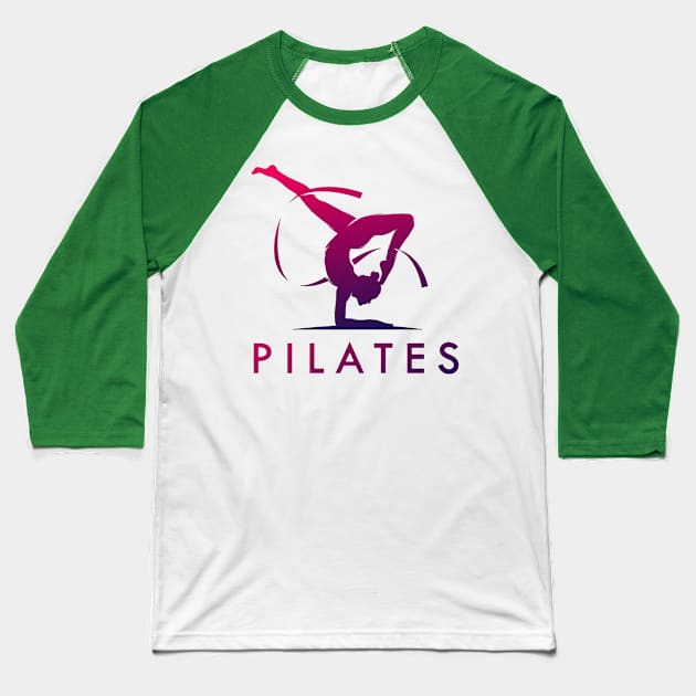 Pilates silhouette Baseball T-Shirt by TheDesigNook